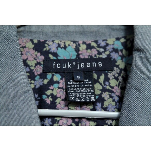 FCUK Jeans Blazer/Sportscoat/Jacket 100% Cotton Pockets Buttons Lined Size 8 - Picture 5 of 7
